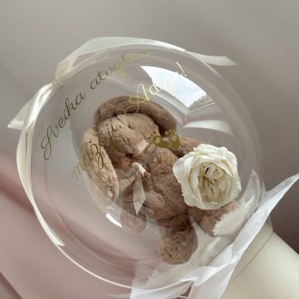 Personalized gift in a balloon - Brown bear