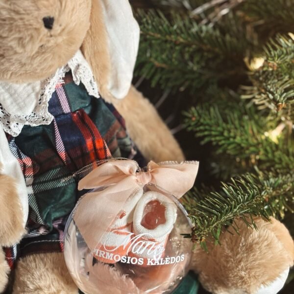 Personalized Christmas toy with stickers - My first Christmas - PINK