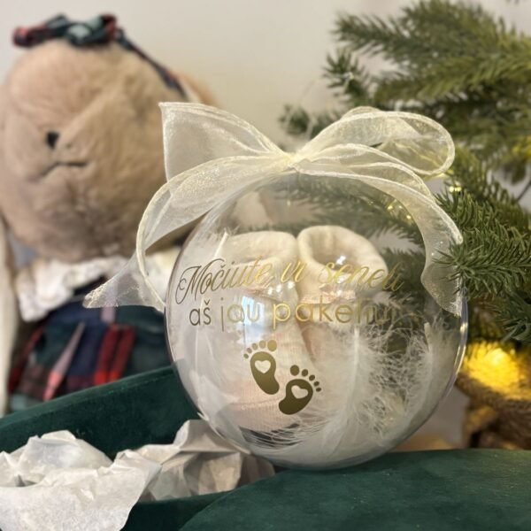 Personalized Christmas toy with stickers - My first Christmas - LIGHT PINK