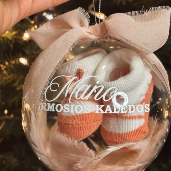 Personalized Christmas toy with stickers - My first Christmas - PINK