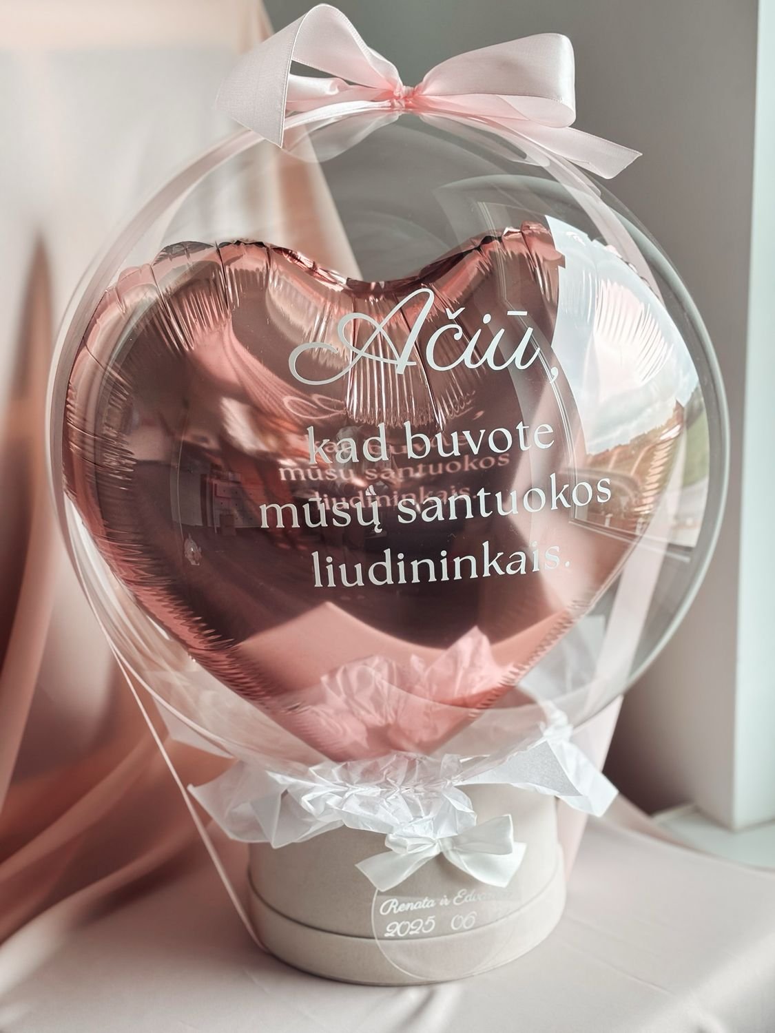 Personalizuota dovana balione - Padėka liudininkams Personalized gift in a balloon - Thank you to the witnesses