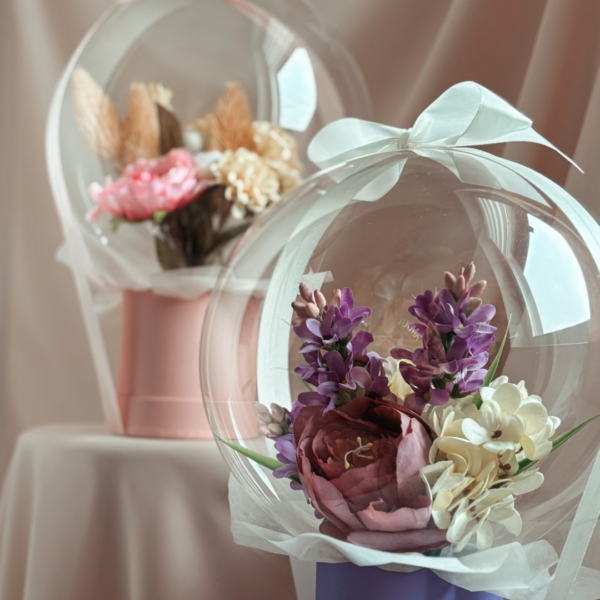 Personalized gift in a balloon - Mini Flowers