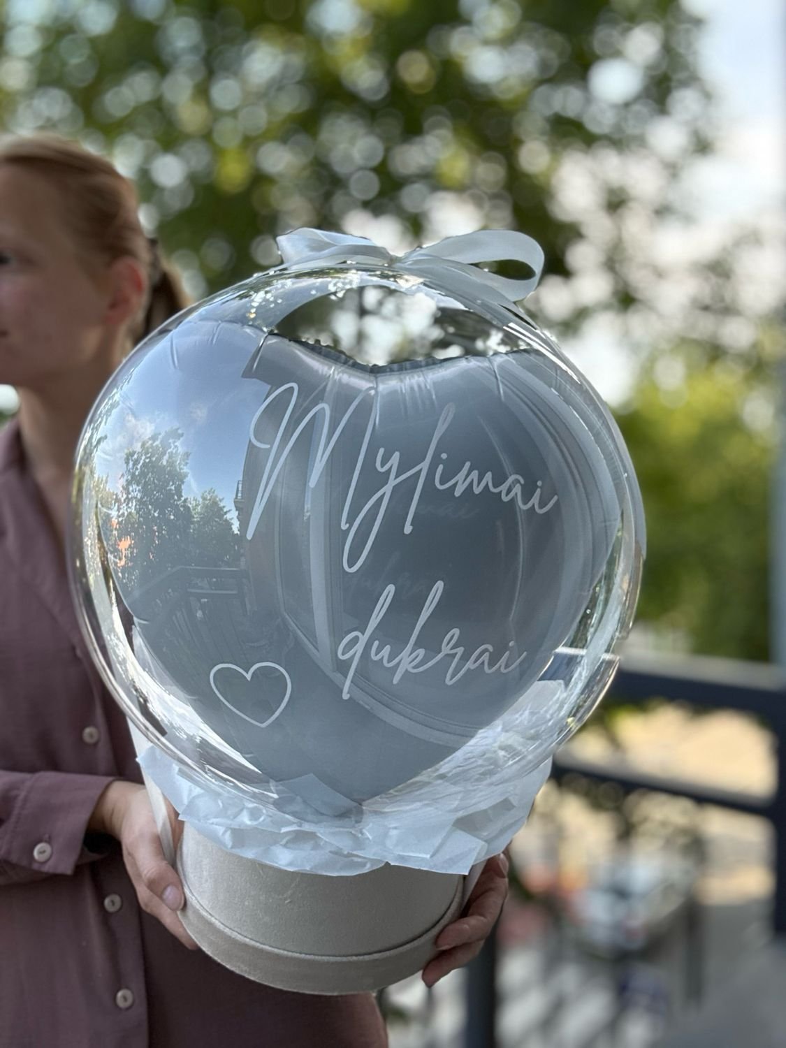 Personalized Balloon - White Heart
